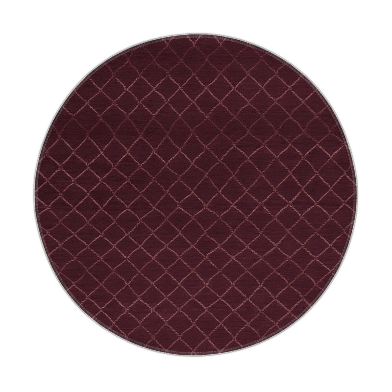 Tapis rouge intérieur et extérieur Trellis, Rond 5 pi