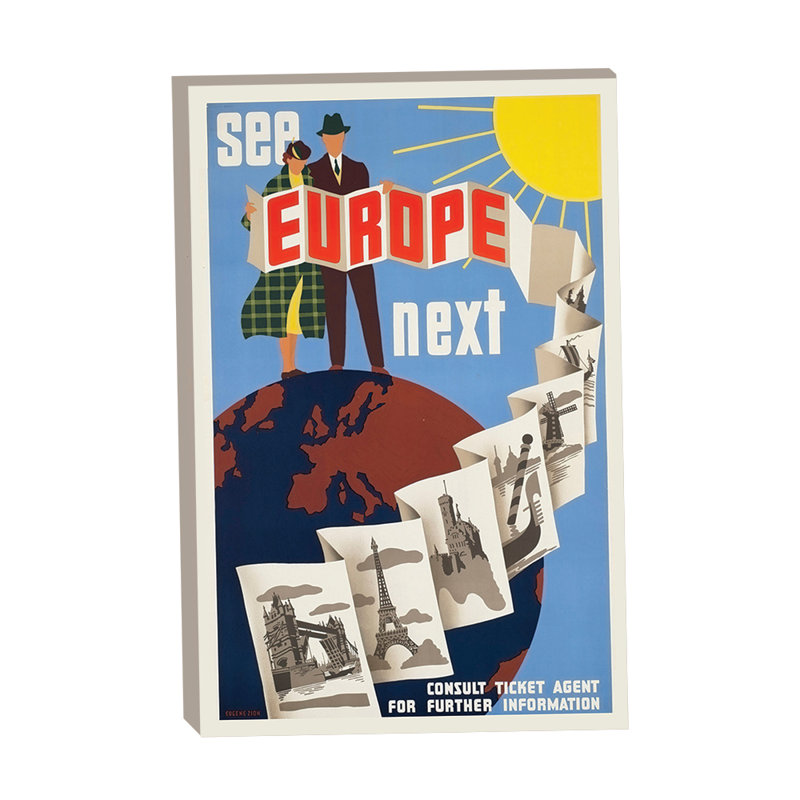 «See Europe», affiche de voyage rétro 24 x 36