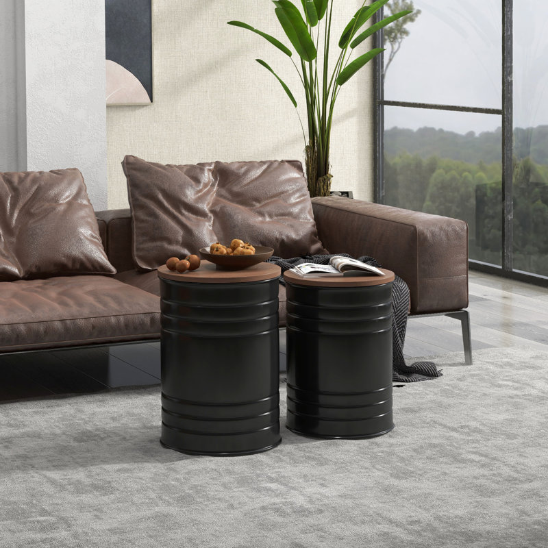 2 repose-pieds gigognes avec couvercle - décor fonctionnel. Tops extra amovibles. Structure en métal robuste, capacité de poids de 264 lb. 14,5 po x 19 po H et 12,5 po 17,75 po H. Aucun couvercle d'assemblage. Ornement inspiré.