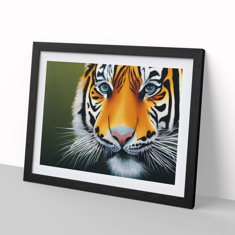 Amazing Tiger - Single Picture Frame Print, Black Framed, 46cm H x 64cm W x 2cm D