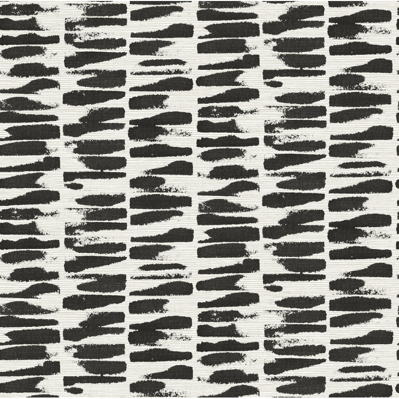 Myrtle Purple Abstract Stripe Wallpaper, Black/White
