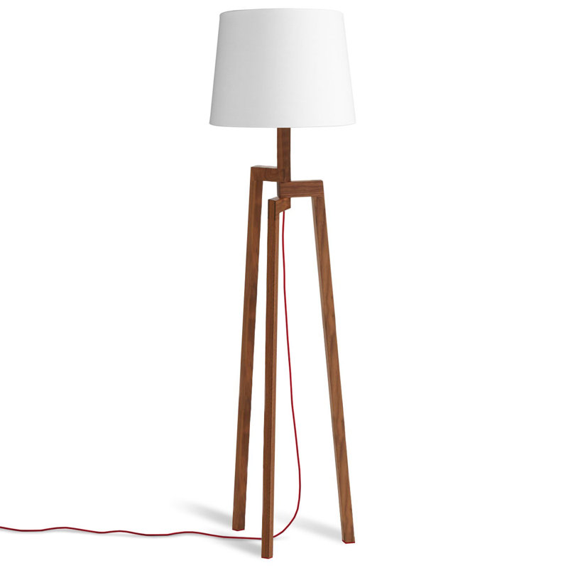 Lampe sur pied Stilt, Noyer, Blanc
