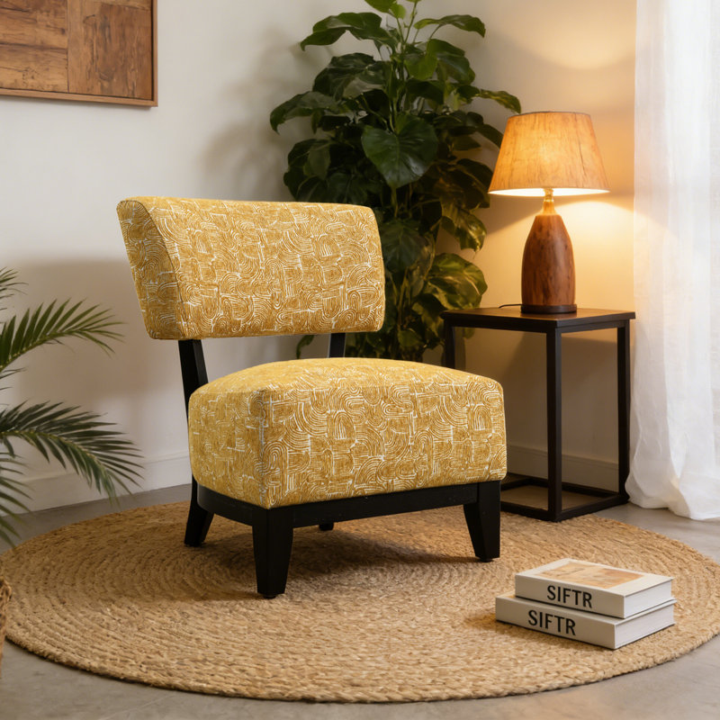 Tissu subtil texturé abstrait Alldredge, Jaune