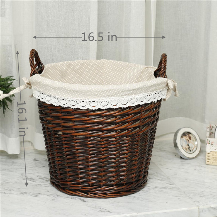 Handwoven Round Laundry Hamper Storage Basket Straw Basket Storage  Footstool Utility Basket/s/schristmas 