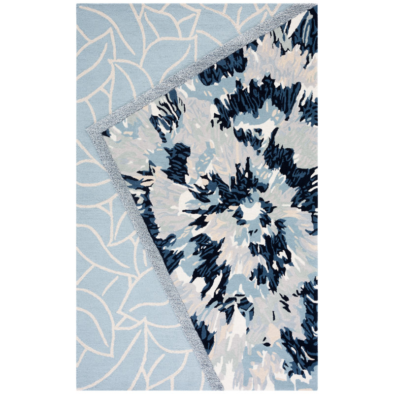 Fifth Avenue Hand Tufted New Zealand Wool Floral Rug, Rectangle 5' x 8'
