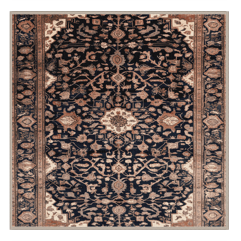 Tapis brun lavable à la machine, Carré 7 pi