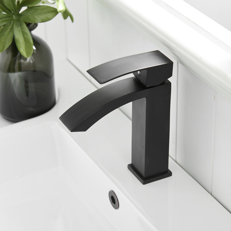 Single Handle Aluminium Bathroom Sink Faucet, Black