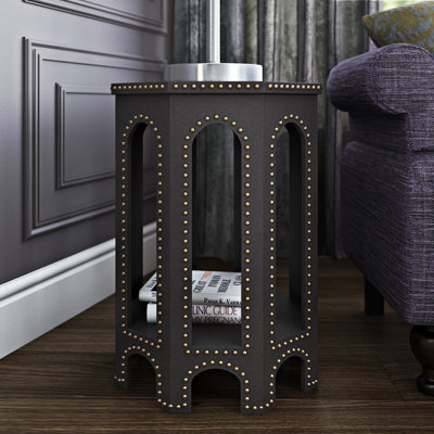 Table de bout cylindrique avec rangement Nara