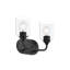 Meuble-lavabo noir mat 2 lumières avec abat-jour en verre transparent Ilia-127379910-130106831