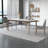 White Rectangular Sintered Stone tabletop with Solid wood Dining Table For Dining Room/Kitchen-245955139