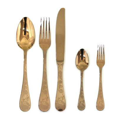 Ensemble de couverts Venere avec fourchettes à gâteaux - 30 pièces - Bronze