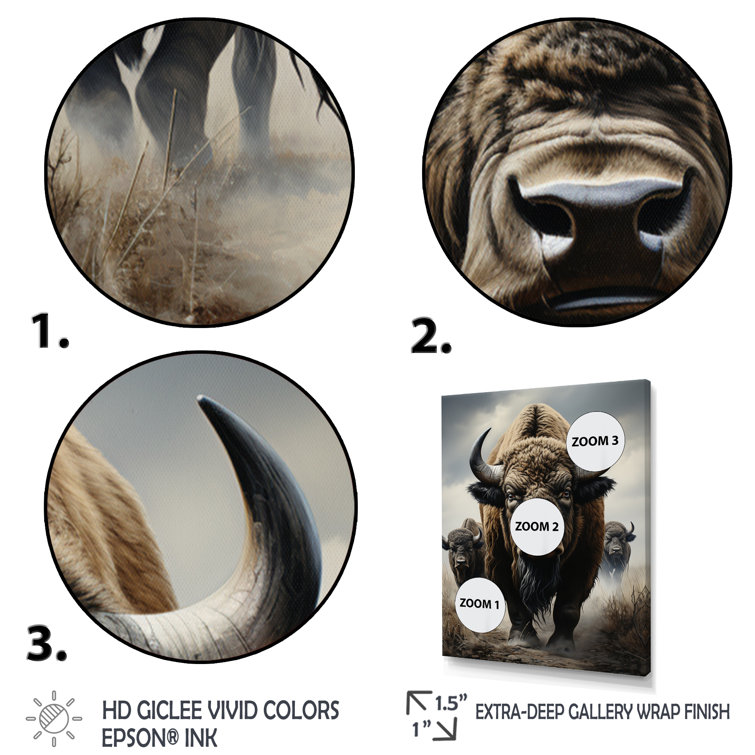 Union Rustic " Bison Guardians Of The " on Canvas - Wayfair Canada