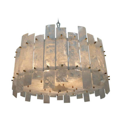 Light Rock Crystal Round Chandelier