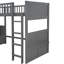 Lit superposé avec lit mezzanine attaché-401967783