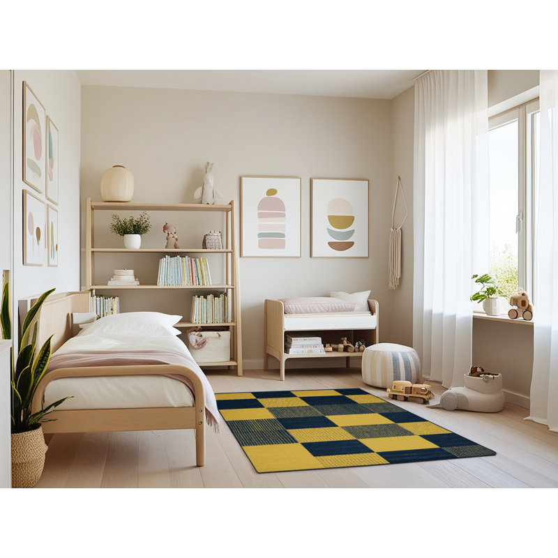 Tapis botanique brun lavable à la machine, Rectangle 3 pi x 5 pi