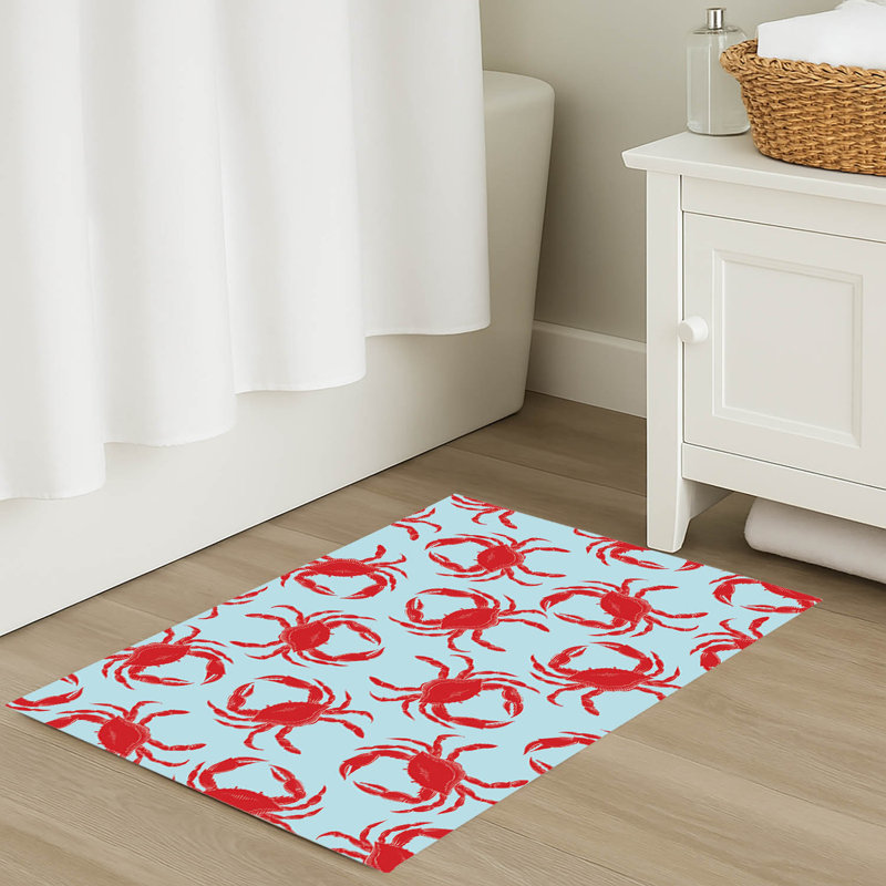 Tapis de bain Crabby, Simple - L 34 po x l 21 po, Bleu