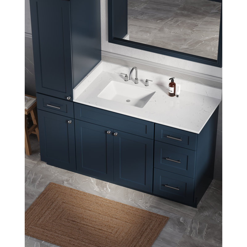 Ensemble de meuble-lavabo simple 60 po Disar, Bleu