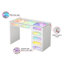 Bureau de meuble-lavabo avec lumières RVB couleur 7 tiroirs ovales en verre avec poignées en cristal Type C et chargeur USB pour la chambre à coucher
