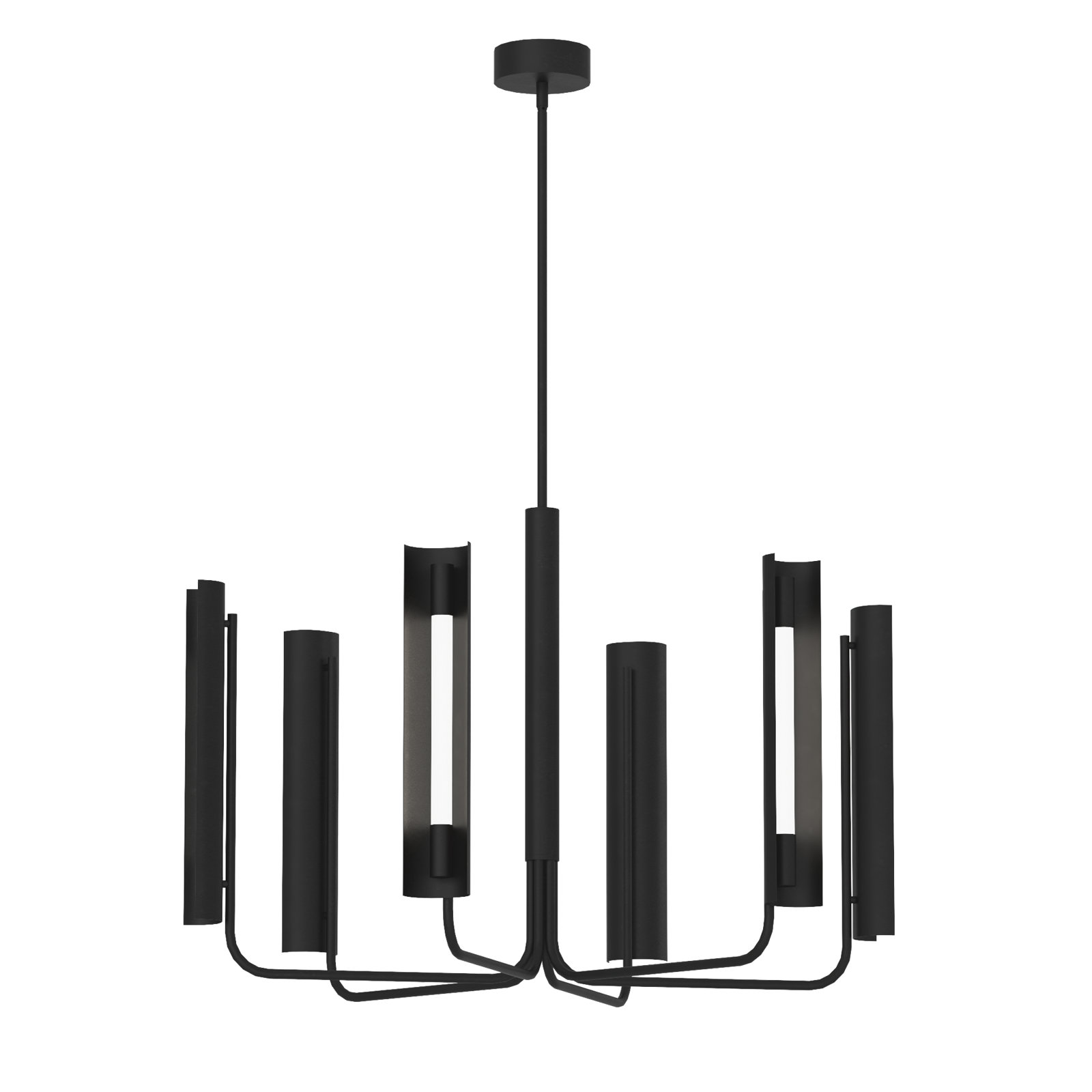 6 - Light Dimmable LED Chandelier, Midnight Black