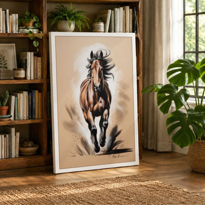 Charging Horse Modern - Wrapped Canvas