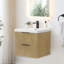 Noren 24" Wall-mounted Single Bathroom Vanity with White Artificial Drop-in Sink without Mirror
