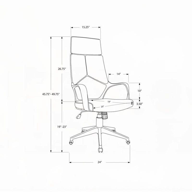 Chaise de bureau, hauteur réglable, pivotante, ergonomique, accoudoirs, bureau d'ordinateur, travail, filet gris, métal blanc, contemporain,