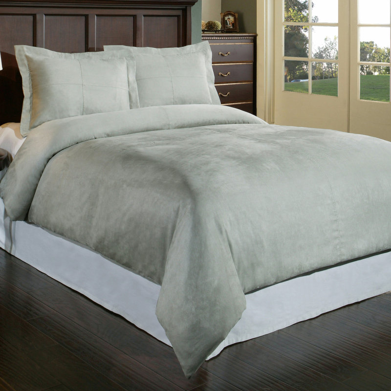 Polyester Standard Duvet Cover, Gray, Full/Queen