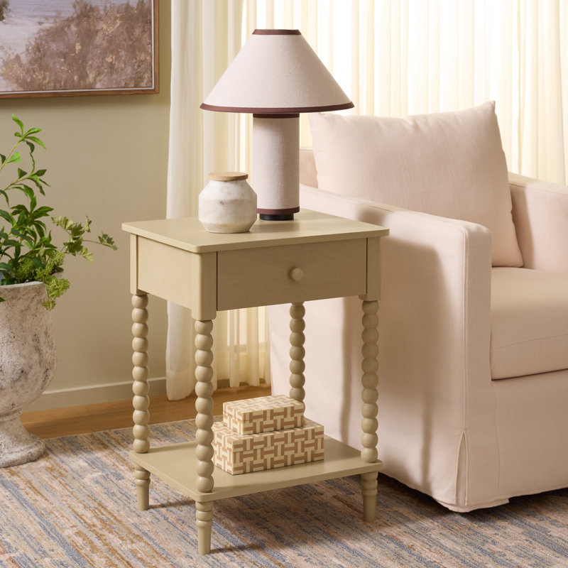 Orbis One Drawer Accent Table, Natural