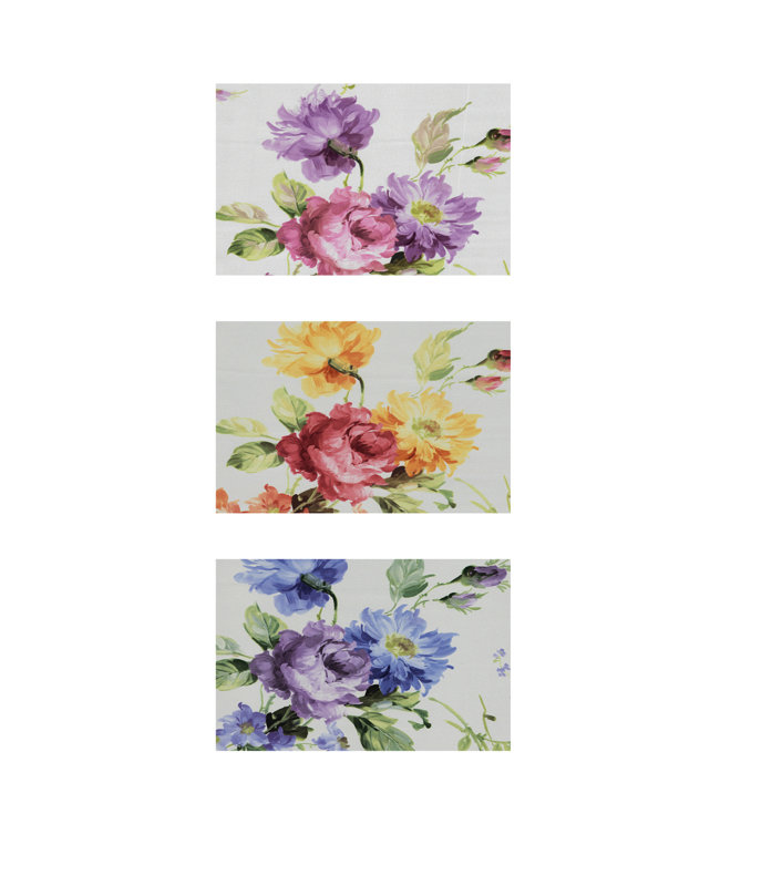 Pansy Polyester Floral Rectangle Placemat, Purple and blue