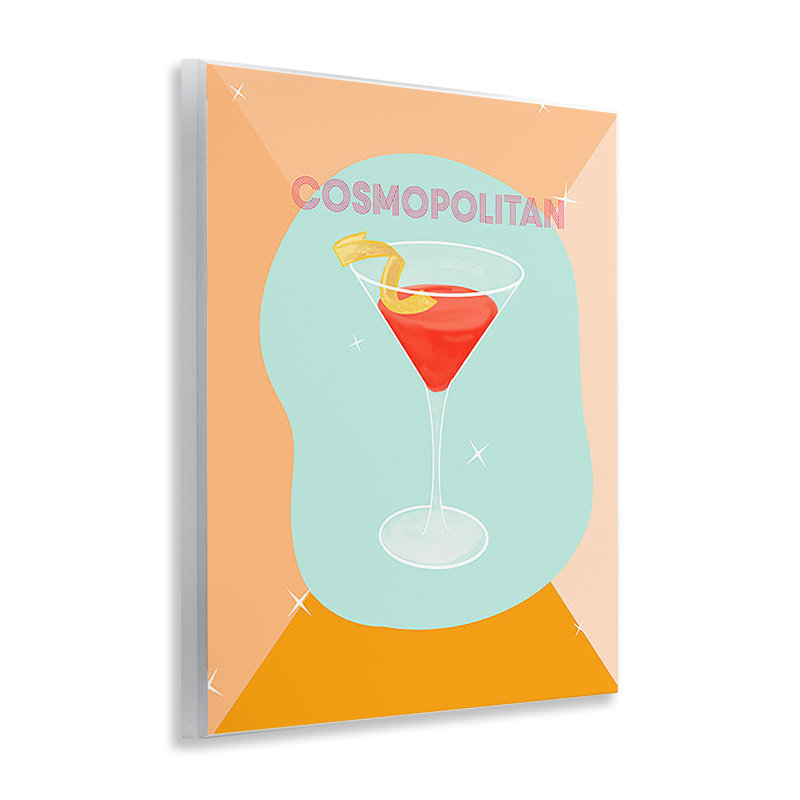 Art moderne sur bois, "Cosmopolitan Drink" par Ashley Singleton