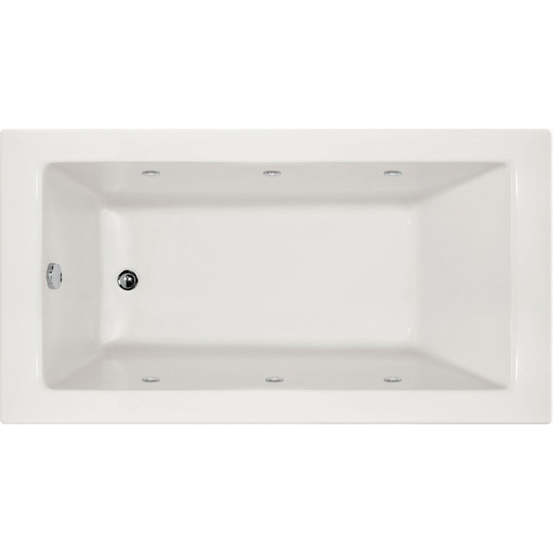 Sydney 60'' L Whirlpool Bathtub, Biscuit, Left, Matte Black