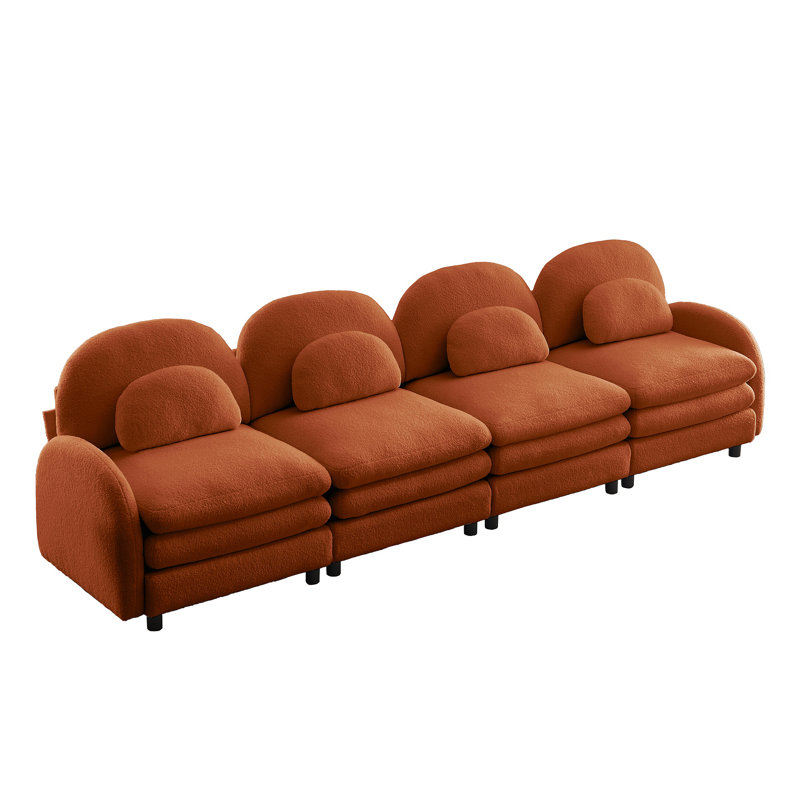 Canapé 4 places Teddy, H 35,4 po x l 129,1 po x P 33,8 po, Orange