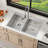 33" L x 22" W Drop-in Kitchen Sink 50/50 Double Bowl 16 Gauge Stainless Steel Sink-130515296-130483499