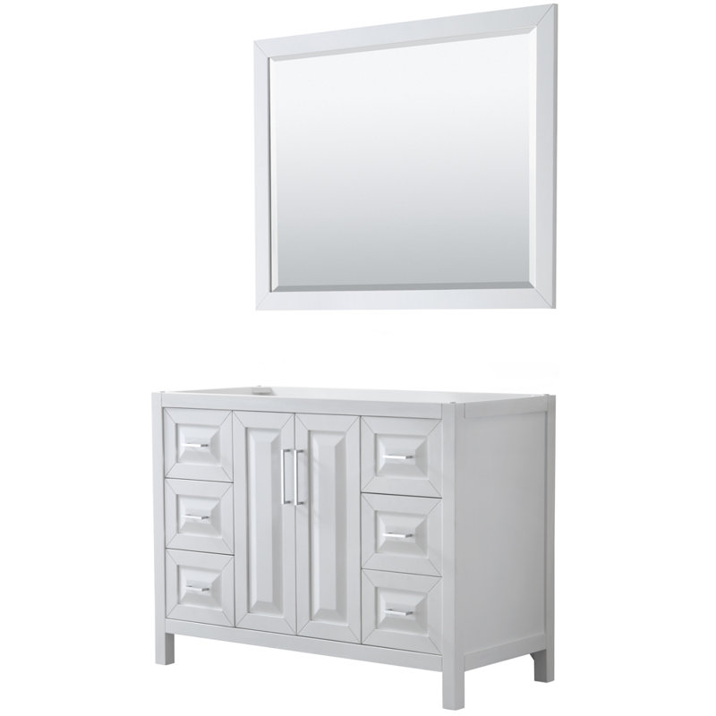 Daria 48'' W Single Vanity, Polished Chrome, White