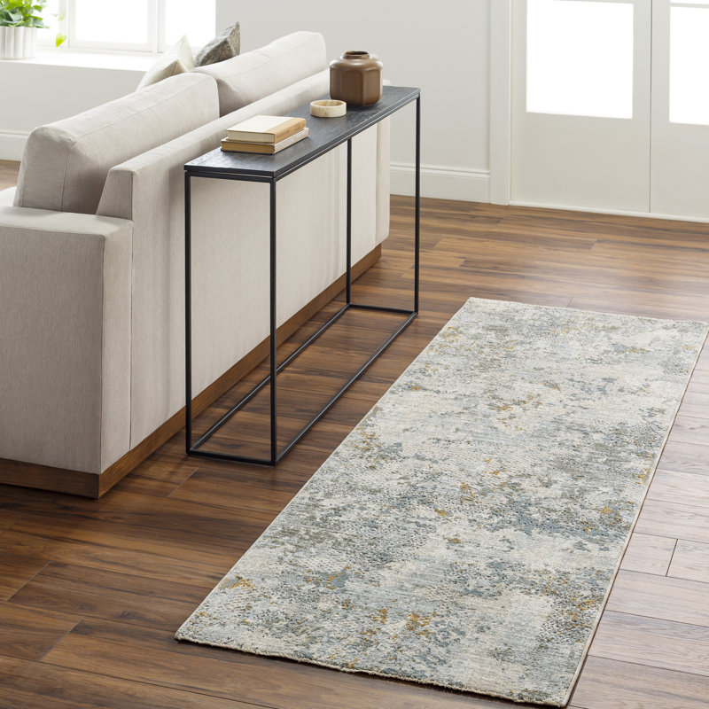 Chloe Abstract Dusty Sage Area Rug, Runner 2'7" x 10'