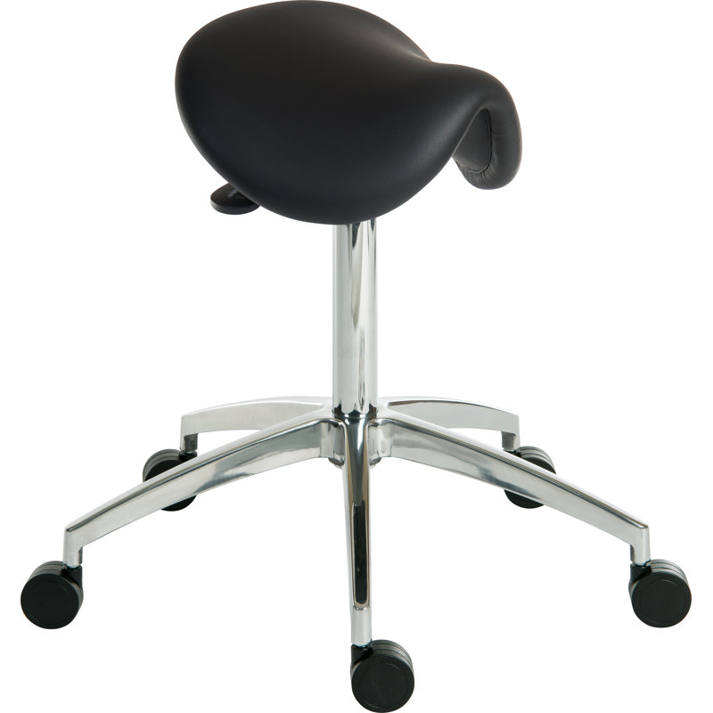 Perch Adjustable Height Ergonomic Lab Stool, Black