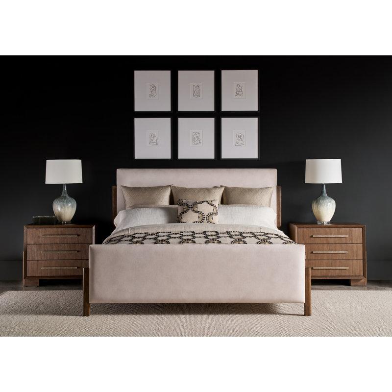 Urbane Upholstered Bed, White/Campfire