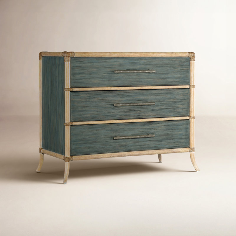 Retreat Pole Rattan Chest, Blue