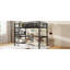 Lit mezzanine avec bureau, panier de rangement, structure en métal et port de charge-125179136