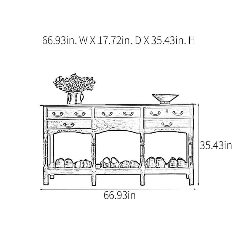 Console champêtre rétro