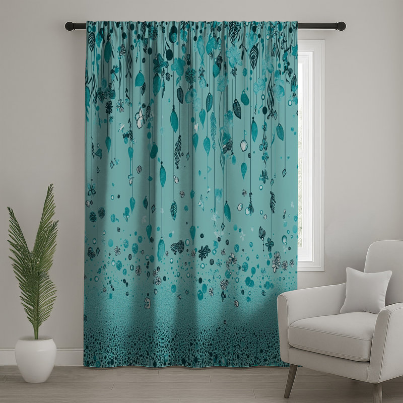 Rideaux floraux, voilages et voilages à motif floral - 1 panneau, 50" x 80" - 1 Panel, Blocage