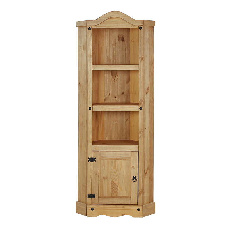 Dean 178cm H x 76cm W Solid Wood Corner Bookcase