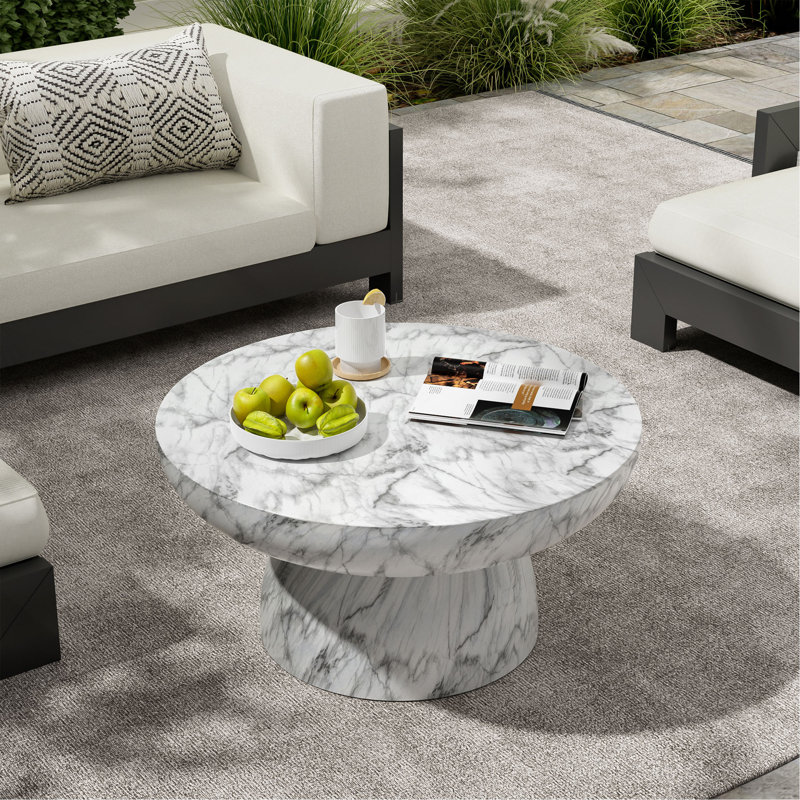 Table basse en faux marbre pour une utilisation intérieure et extérieure