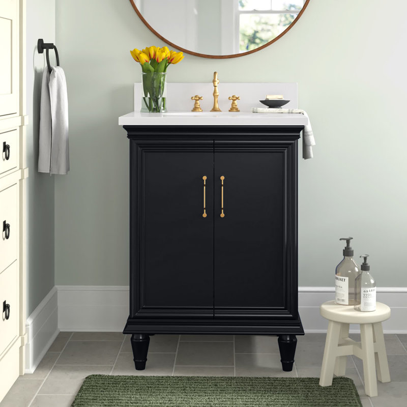 Ensemble de meuble-lavabo simple 25 po Gurrola, Gris foncé