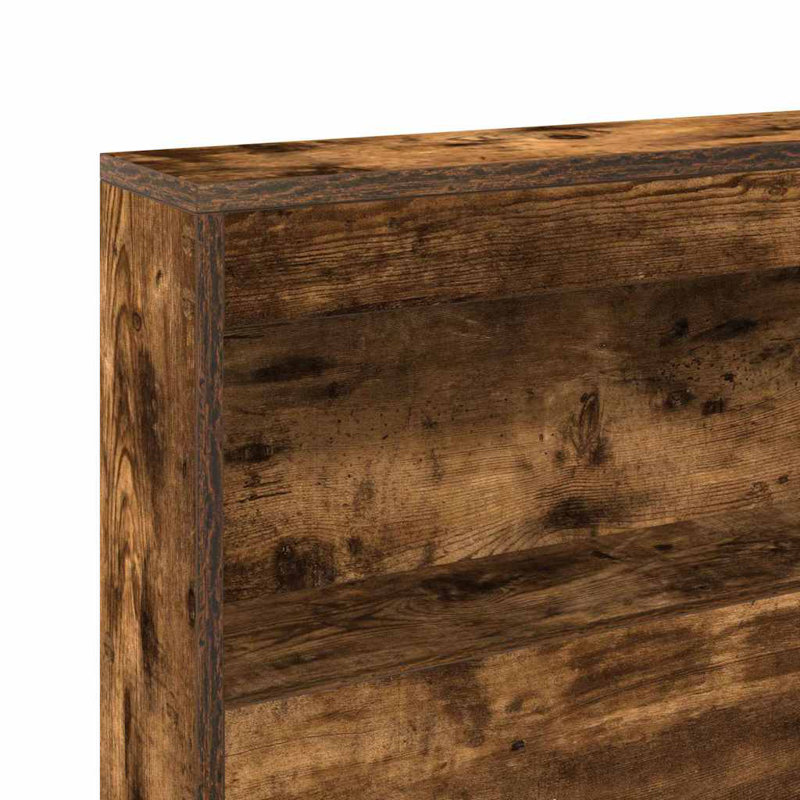 Storage Headboard With Shelf 150 Cm Engineered Wood, Smoked Oak