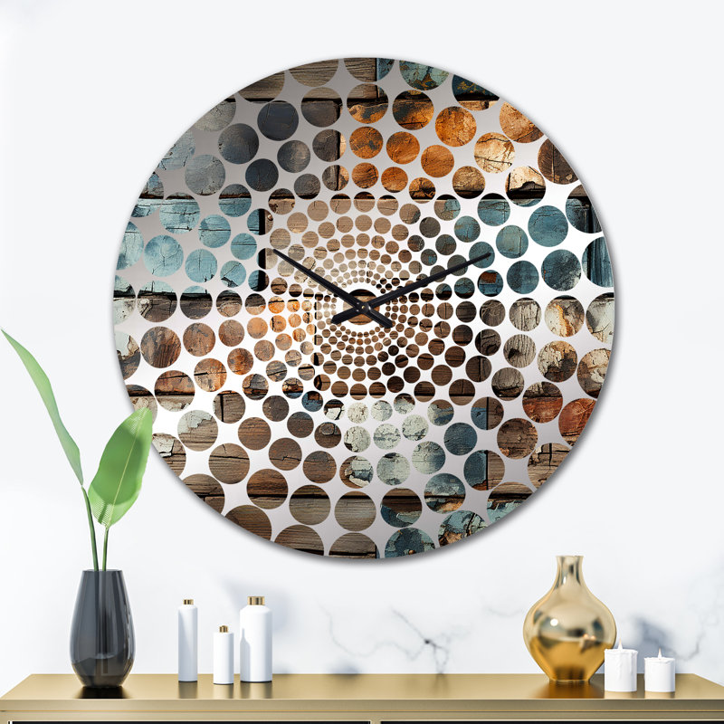 Rustic Modern Cubic Farmhouse Planks - Horloge murale rétro, Grand
