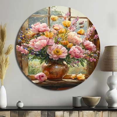 Kadison - Traditional Pink Metal Wall Art