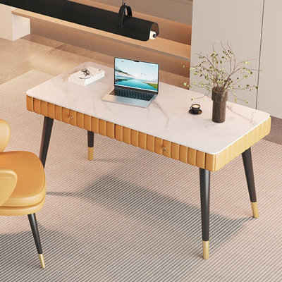 Modern rectangular rock plate desk