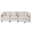 Canapé modulaire en chenille 3 pièces 107 po avec méridienne courbée et 3 coussins décoratifs 107 po-1160501344