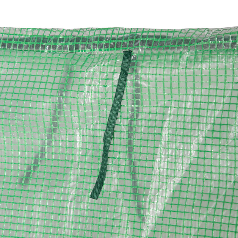 Serre de jardin de 6 pi x 3 pi, fabriquée en acier, 2 housses en PE / plastique et fenêtres à enroulement, augmente le temps de croissance des plantes, structure à double protection, prolonge la saison de croissance,